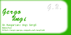 gergo ungi business card