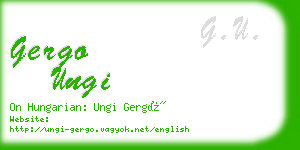 gergo ungi business card
